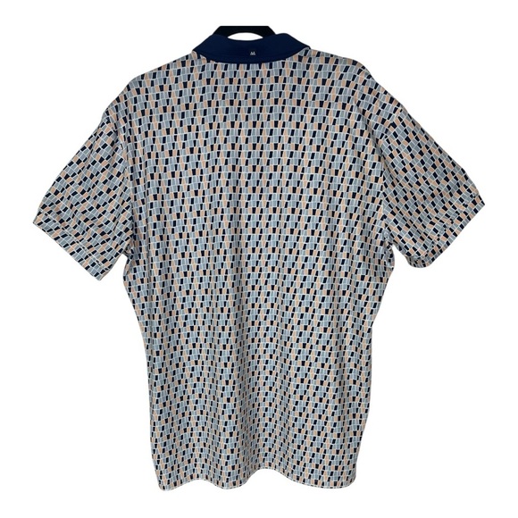 Mizzen+Main Sz XL Versa Polo Blue Tile Print EUC - Picture 2 of 11